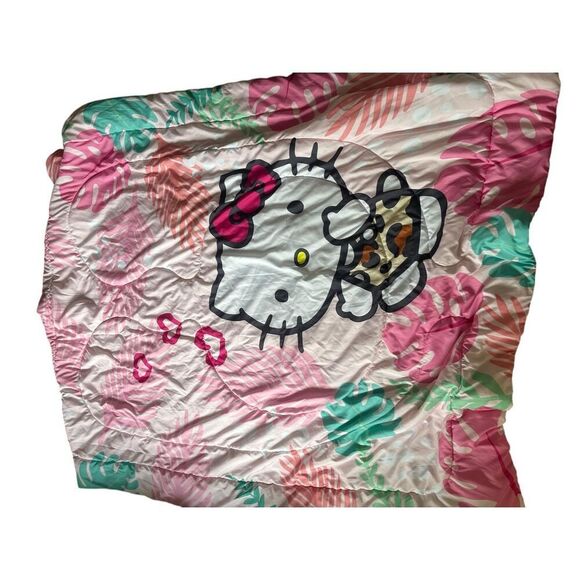 New Hello Kitty Kids Pink Floral Comforter Cover Twin Full - Picture 2 of 12